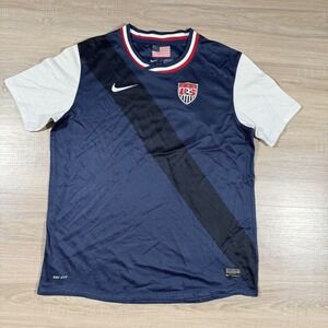Nike US‎ Soccer Jersey Dri-FIT Blue Striped Collar KIds Size XL